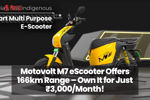 Motovolt M7 eScooter Offers 166km Range – Own It for Just ₹3,000Month!